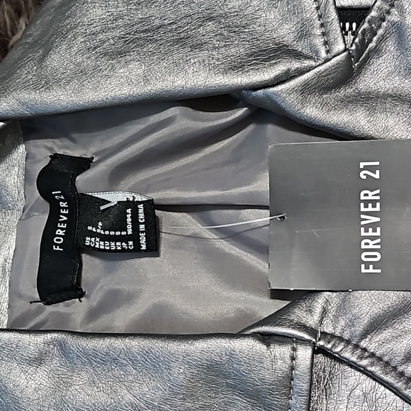 Faux Leather Metallic Jacket - Picture 3 of 7